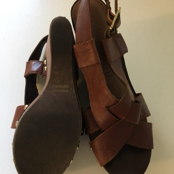 Cathy jean leather wedges size 7 - Picture 2 of 3